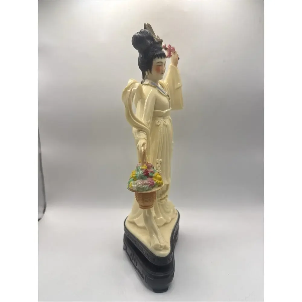 Vintage Geisha Girl Celluloid Figure, Chinoiserie Geisha Figurine *
